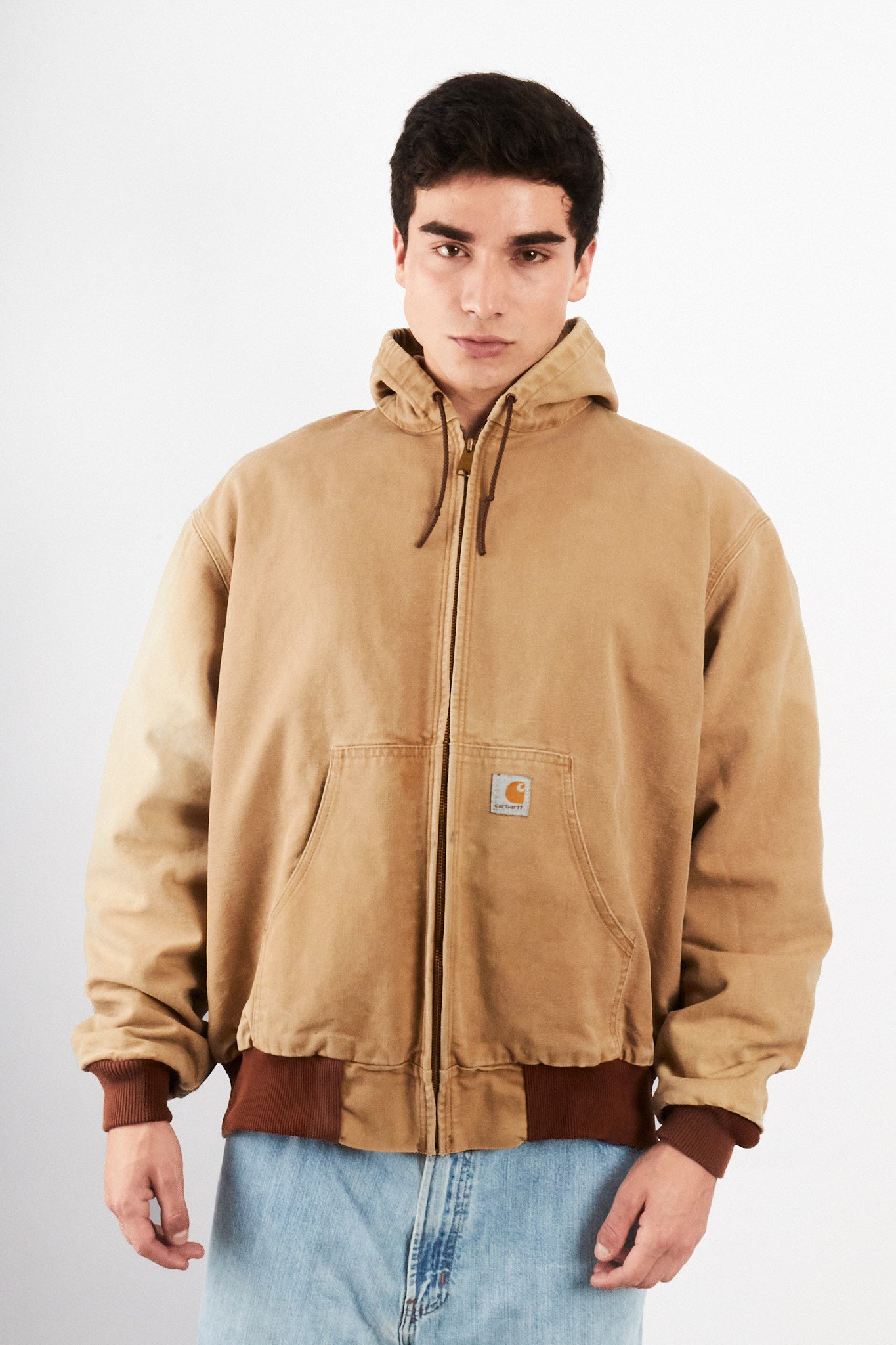 2000 Vintage Carhartt J131 Camel Sunfaded Active Jacket (M/L)