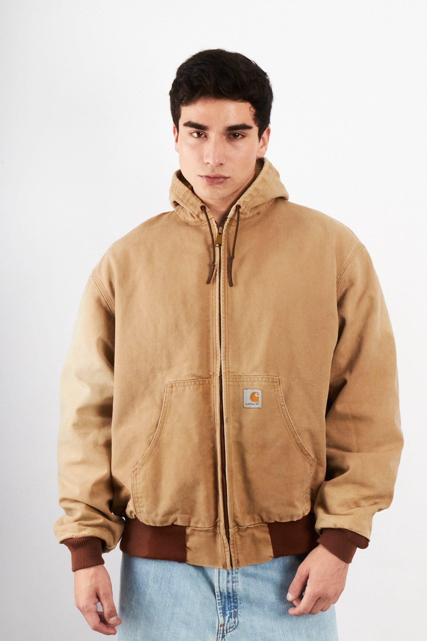 2000 Vintage Carhartt J131 Camel Sunfaded Active Jacket (M/L)