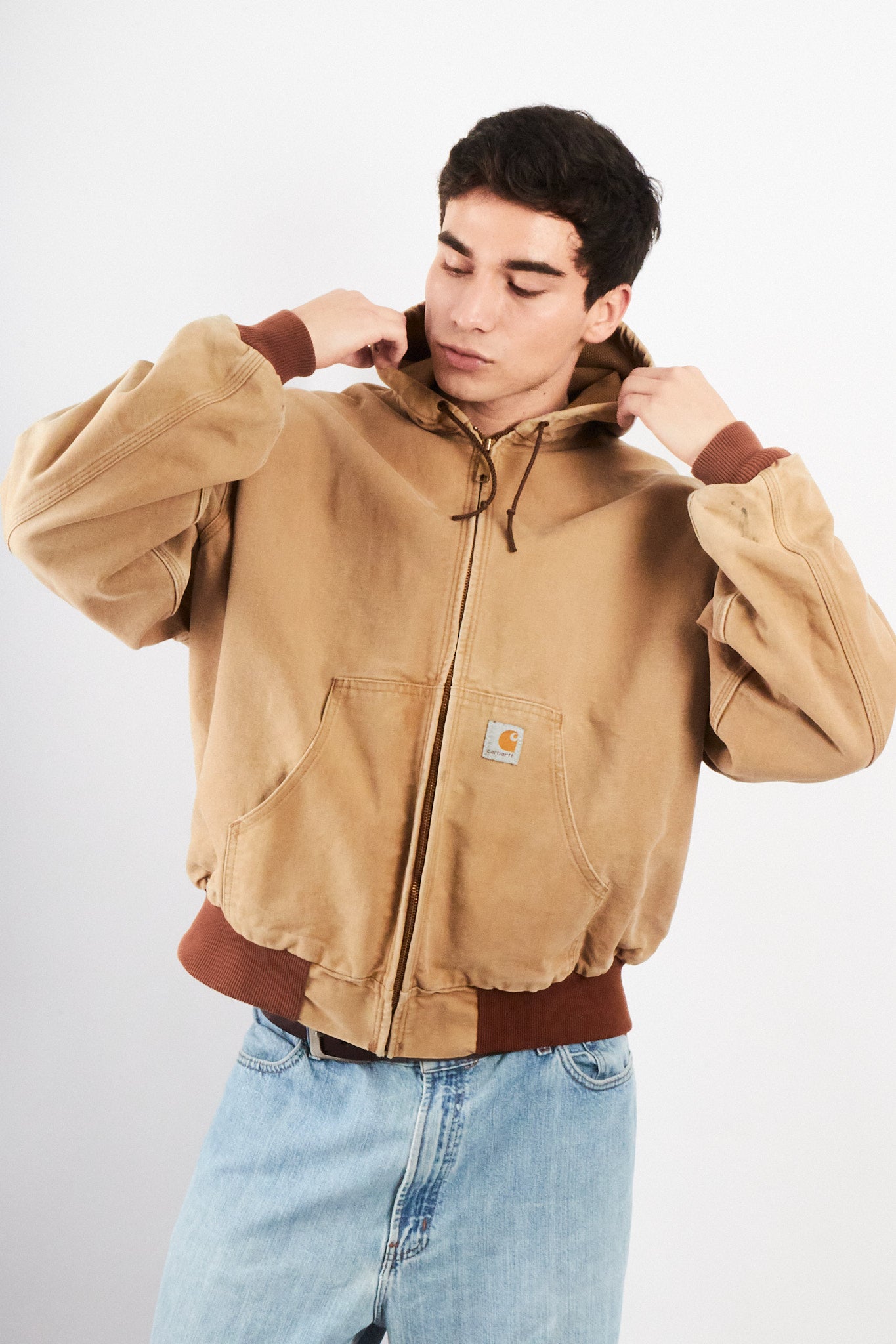 2000 Vintage Carhartt J131 Camel Sunfaded Active Jacket (M/L)