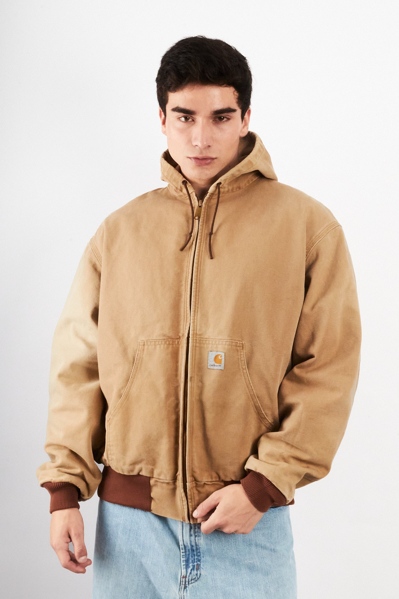 2000 Vintage Carhartt J131 Camel Sunfaded Active Jacket (M/L)