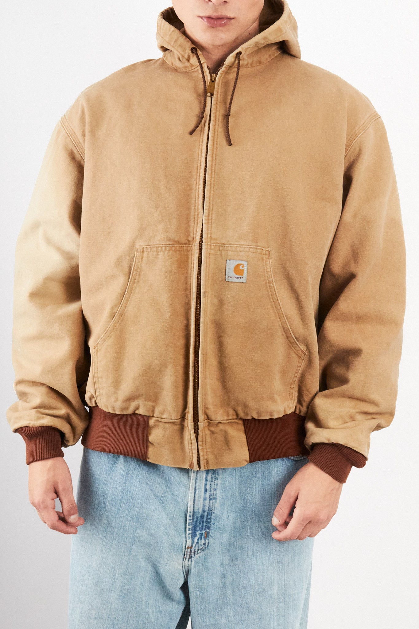 2000 Vintage Carhartt J131 Camel Sunfaded Active Jacket (M/L)