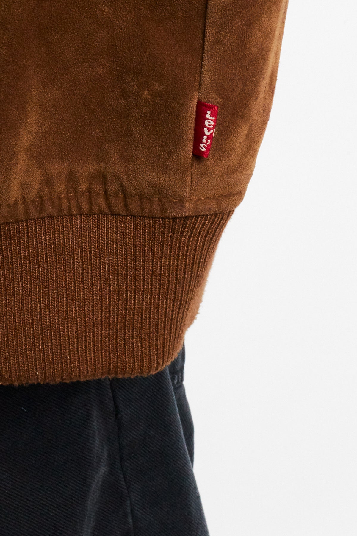 2000 Levi's Mocca Sherpa Type Leather A-2 Flight Jacket (L/XL)