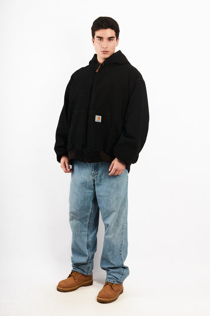 2000 Vintage Carhartt J131 Black Active Jacket (XL/XXL)