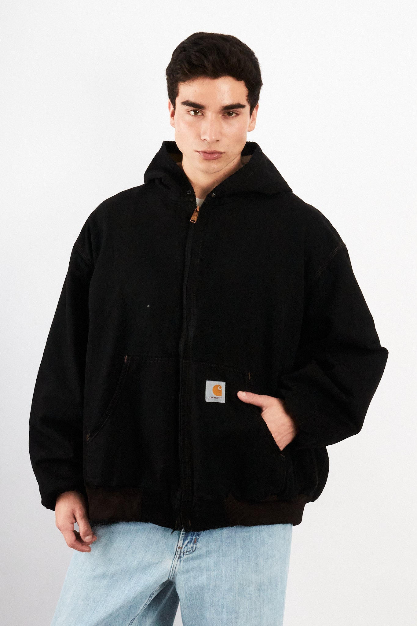 2000 Vintage Carhartt J131 Black Active Jacket (XL/XXL)