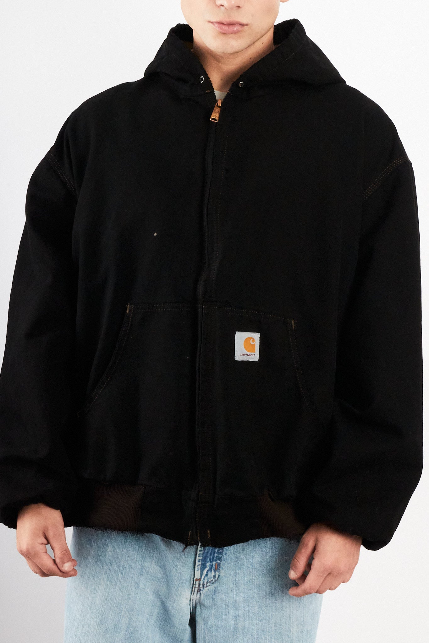 2000 Vintage Carhartt J131 Black Active Jacket (XL/XXL)