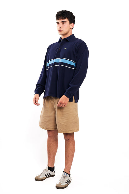 2000 Lacoste Navy Rugby Polo Shirt (L)