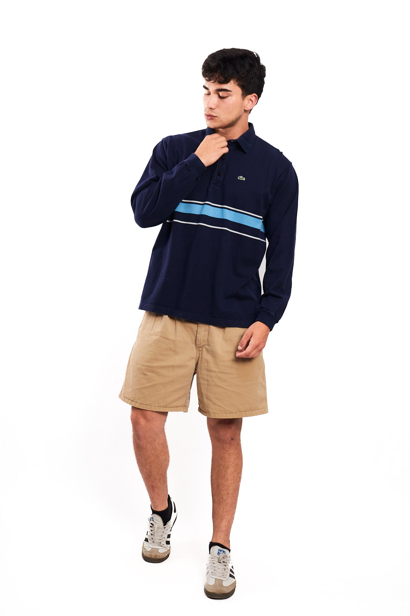 2000 Lacoste Navy Rugby Polo Shirt (L)