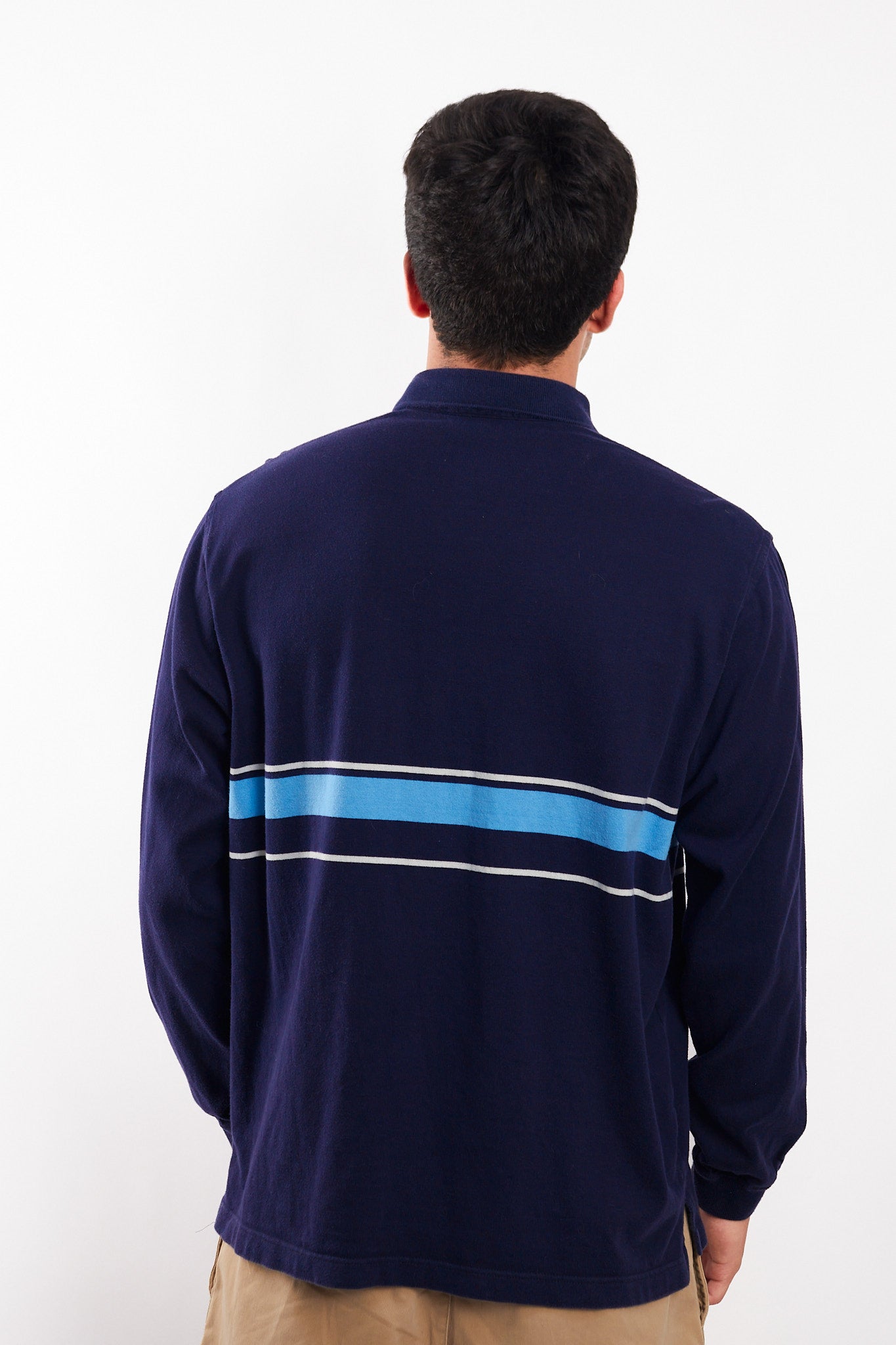 2000 Lacoste Navy Rugby Polo Shirt (L)