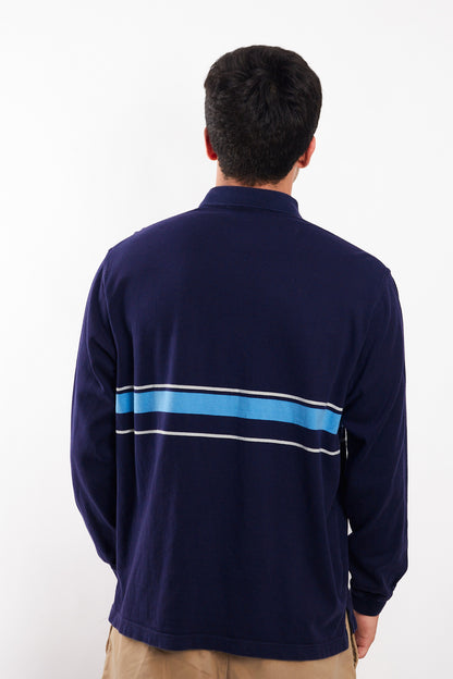 2000 Lacoste Navy Rugby Polo Shirt (L)