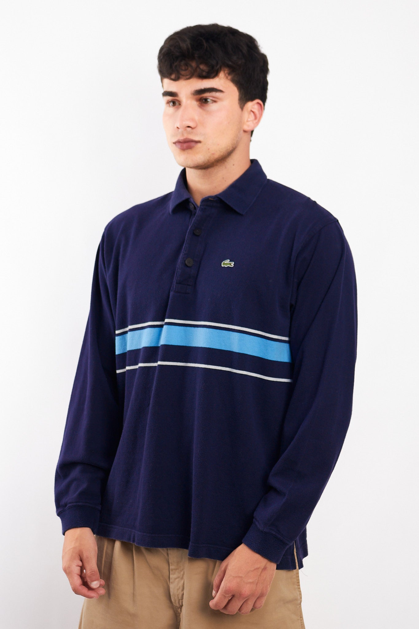 2000 Lacoste Navy Rugby Polo Shirt (L)