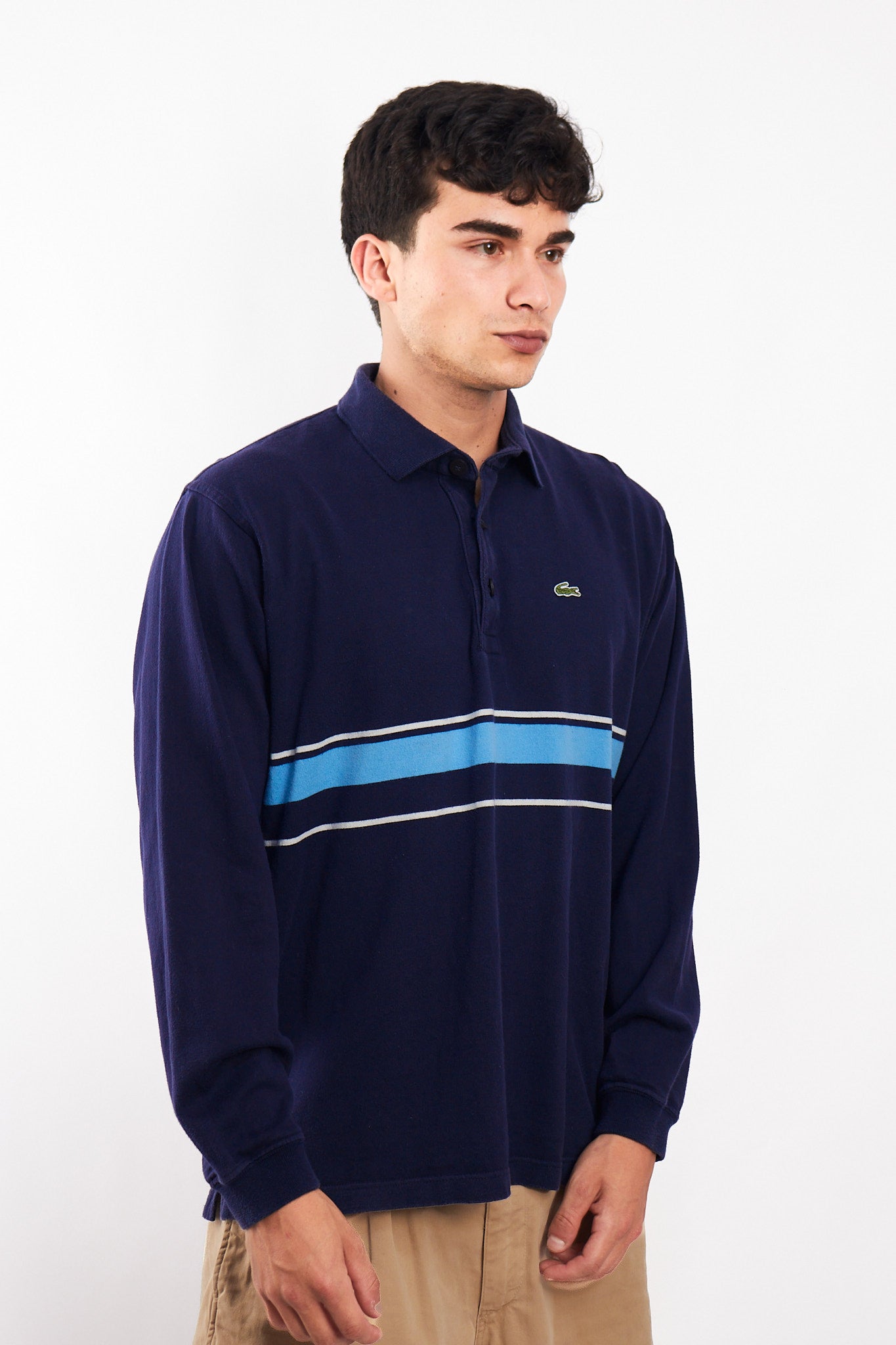 2000 Lacoste Navy Rugby Polo Shirt (L)