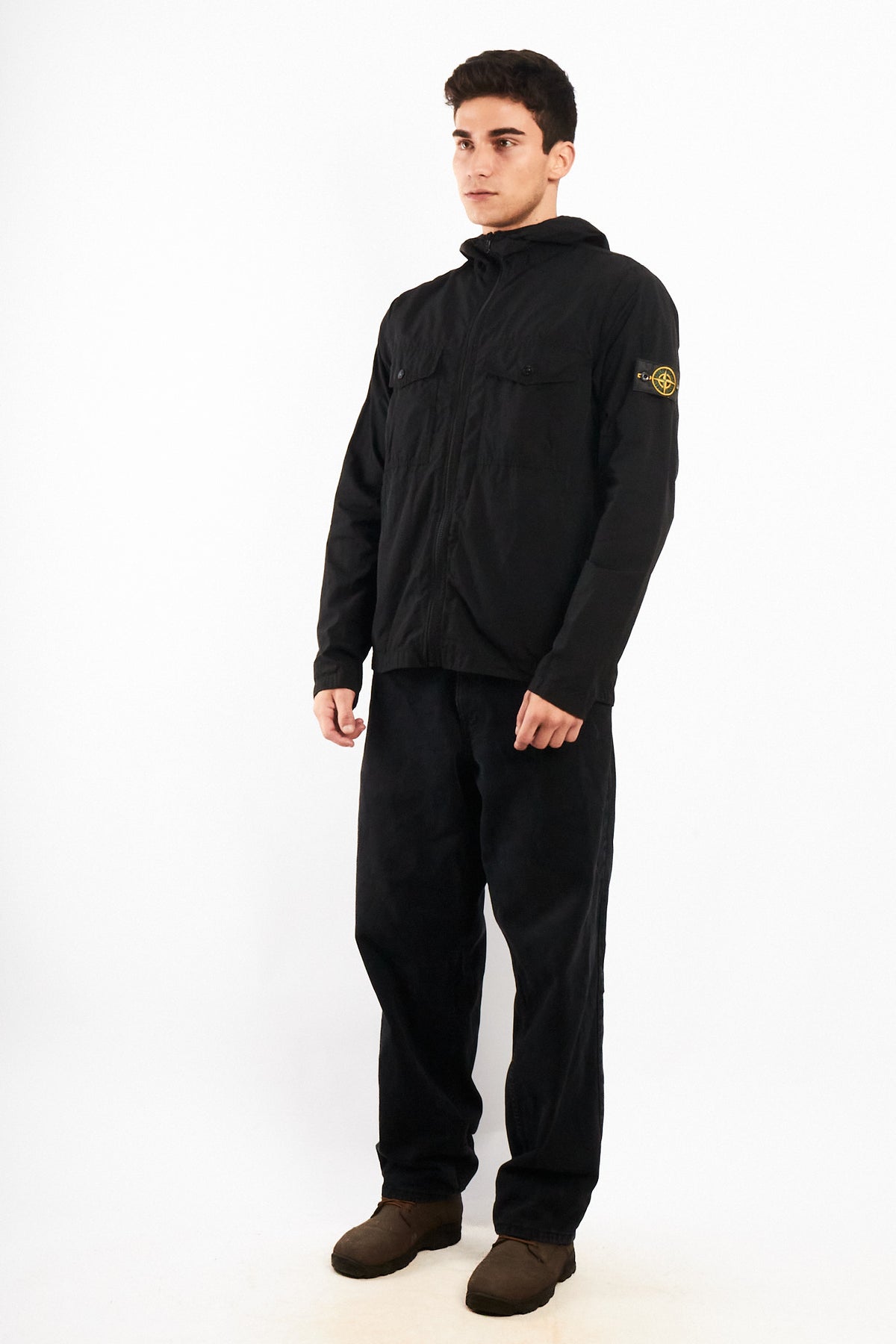 2000 Vintage Stone Island Black Work Jacket (M)