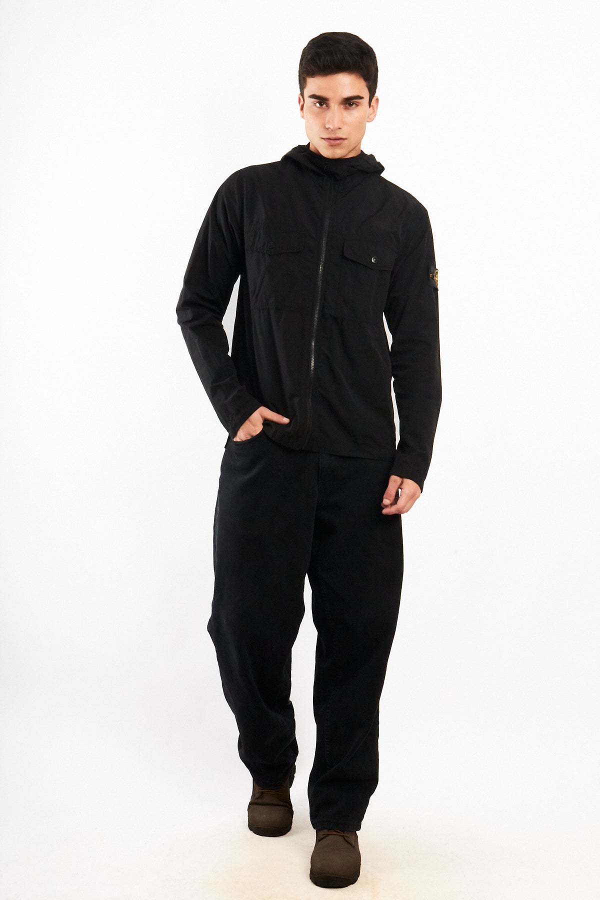 2000 Vintage Stone Island Black Work Jacket (M)