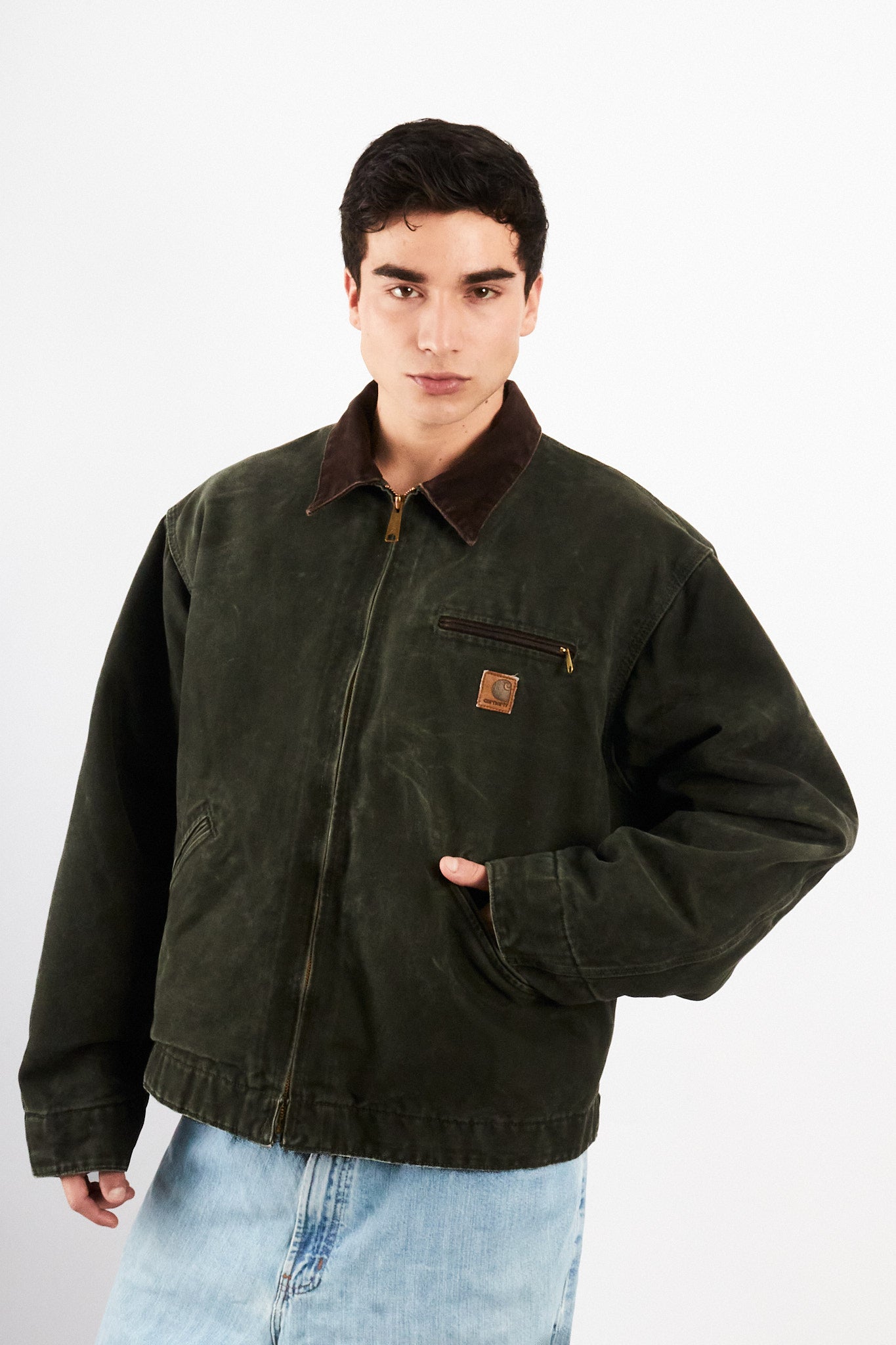 2008 Vintage Carhartt J97 Moss Green Jhonny Depp Detroit Jacket (L/XL)