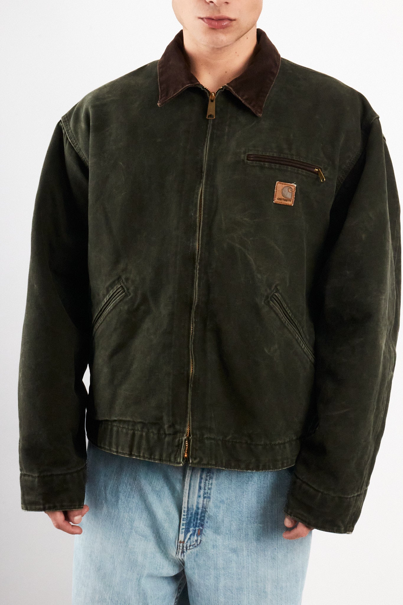 2008 Vintage Carhartt J97 Moss Green Jhonny Depp Detroit Jacket (L/XL)