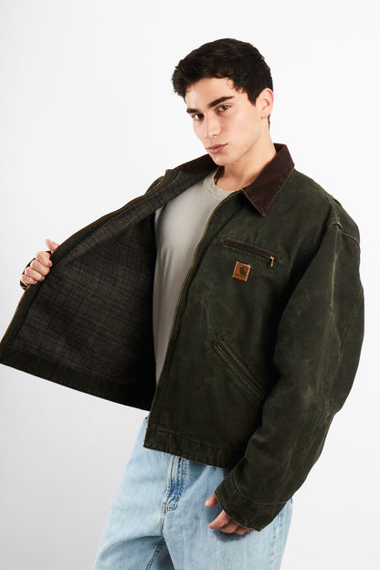 2008 Vintage Carhartt J97 Moss Green Jhonny Depp Detroit Jacket (L/XL)