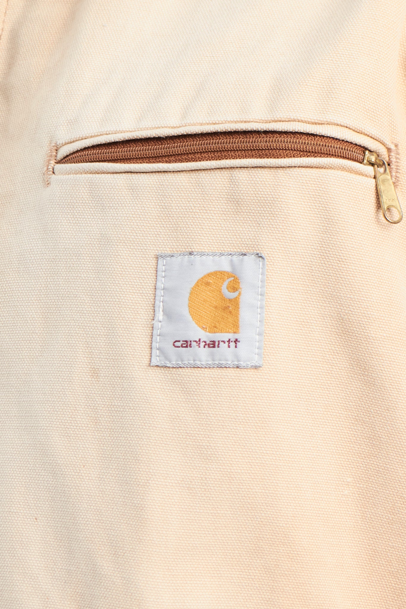 1996 Vintage Carhartt 6QLJ Red Quilted Tan Detroit Jacket (L)