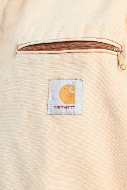 1996 Vintage Carhartt 6QLJ Red Quilted Tan Detroit Jacket (L)
