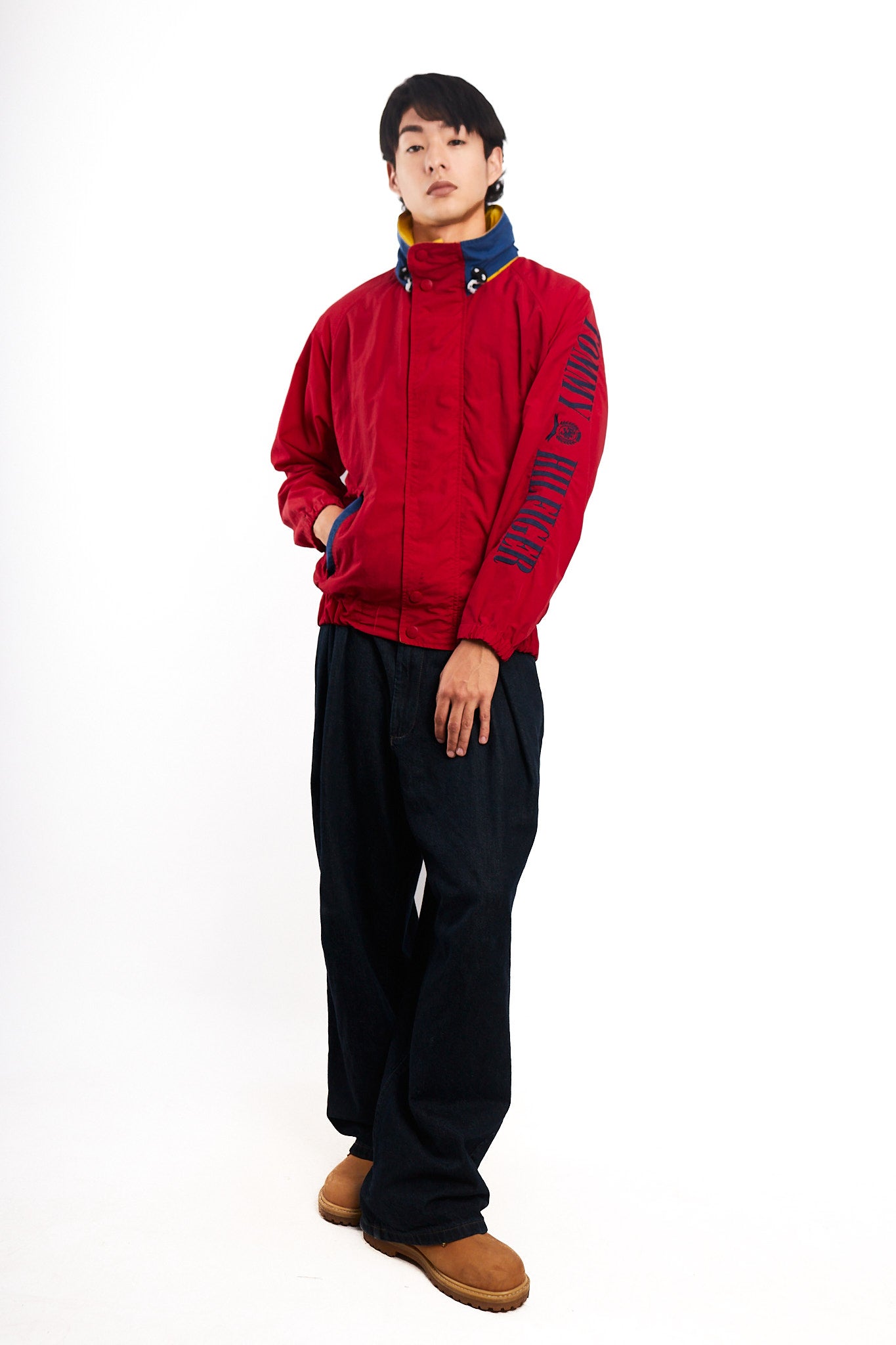 1990 Vintage Tommy Hilfiger Colorblock Spellout Jacket (M)