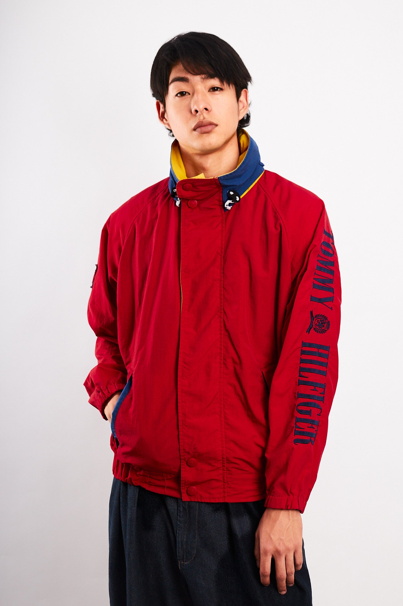 1990 Vintage Tommy Hilfiger Colorblock Spellout Jacket (M)