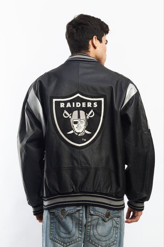 1990 GIII by Carl Banks NFL Oakland Raiders Leather Jacket (L)