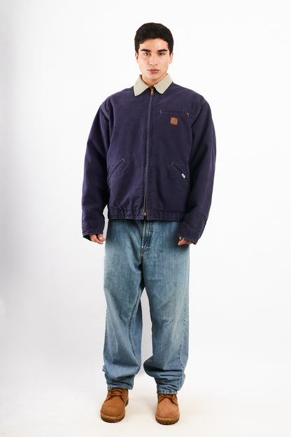 1980 Vintage Carhartt JB 242 Purple Blue Detroit Jacket (L)