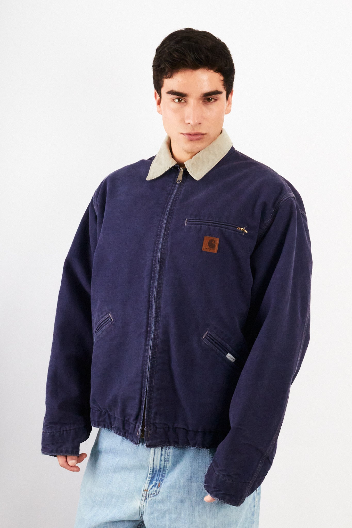 1980 Vintage Carhartt JB 242 Purple Blue Detroit Jacket (L)
