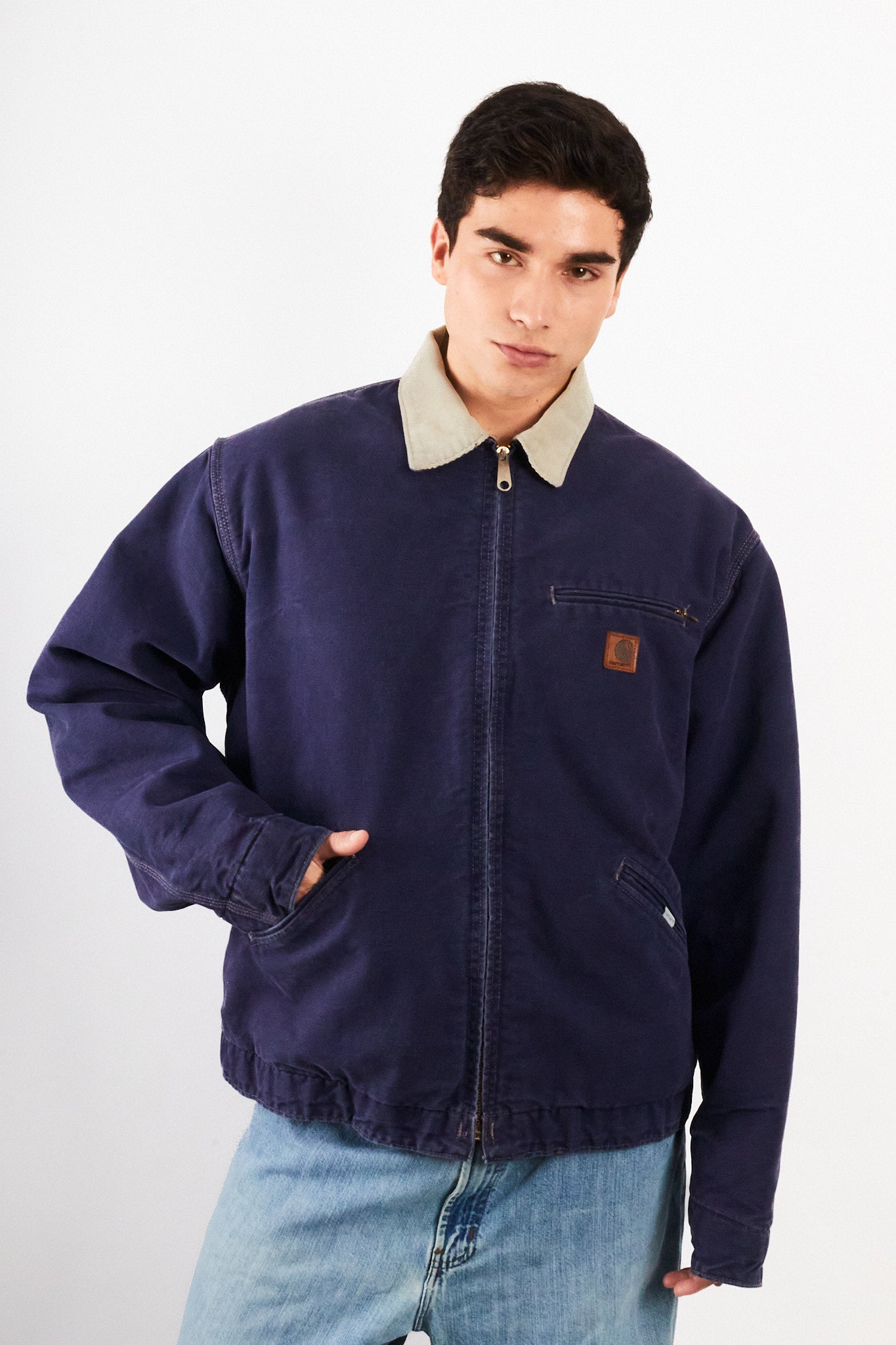1980 Vintage Carhartt JB 242 Purple Blue Detroit Jacket (L)