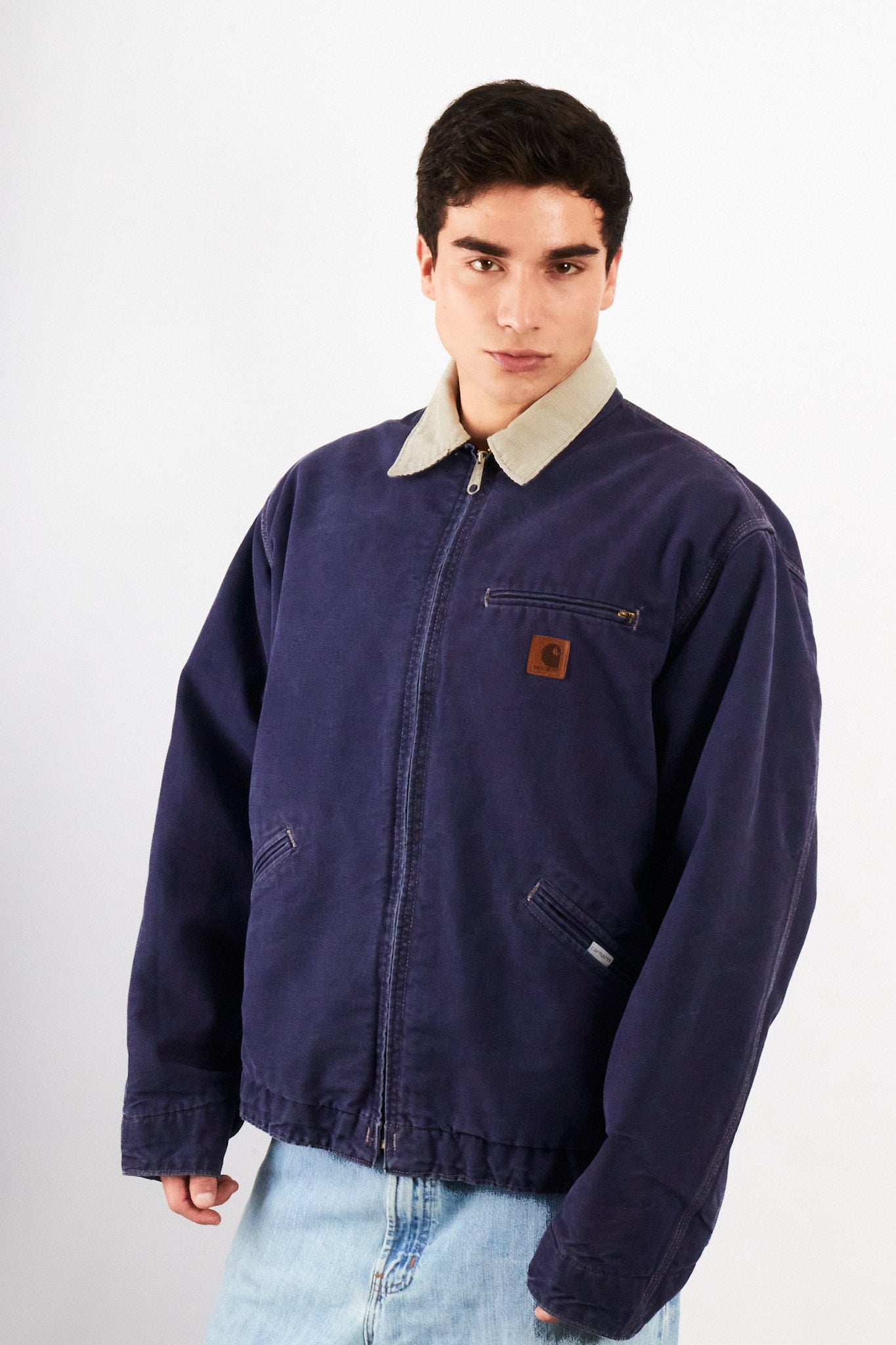 1980 Vintage Carhartt JB 242 Purple Blue Detroit Jacket (L)