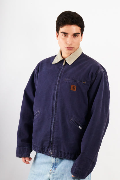 1980 Vintage Carhartt JB 242 Purple Blue Detroit Jacket (L)