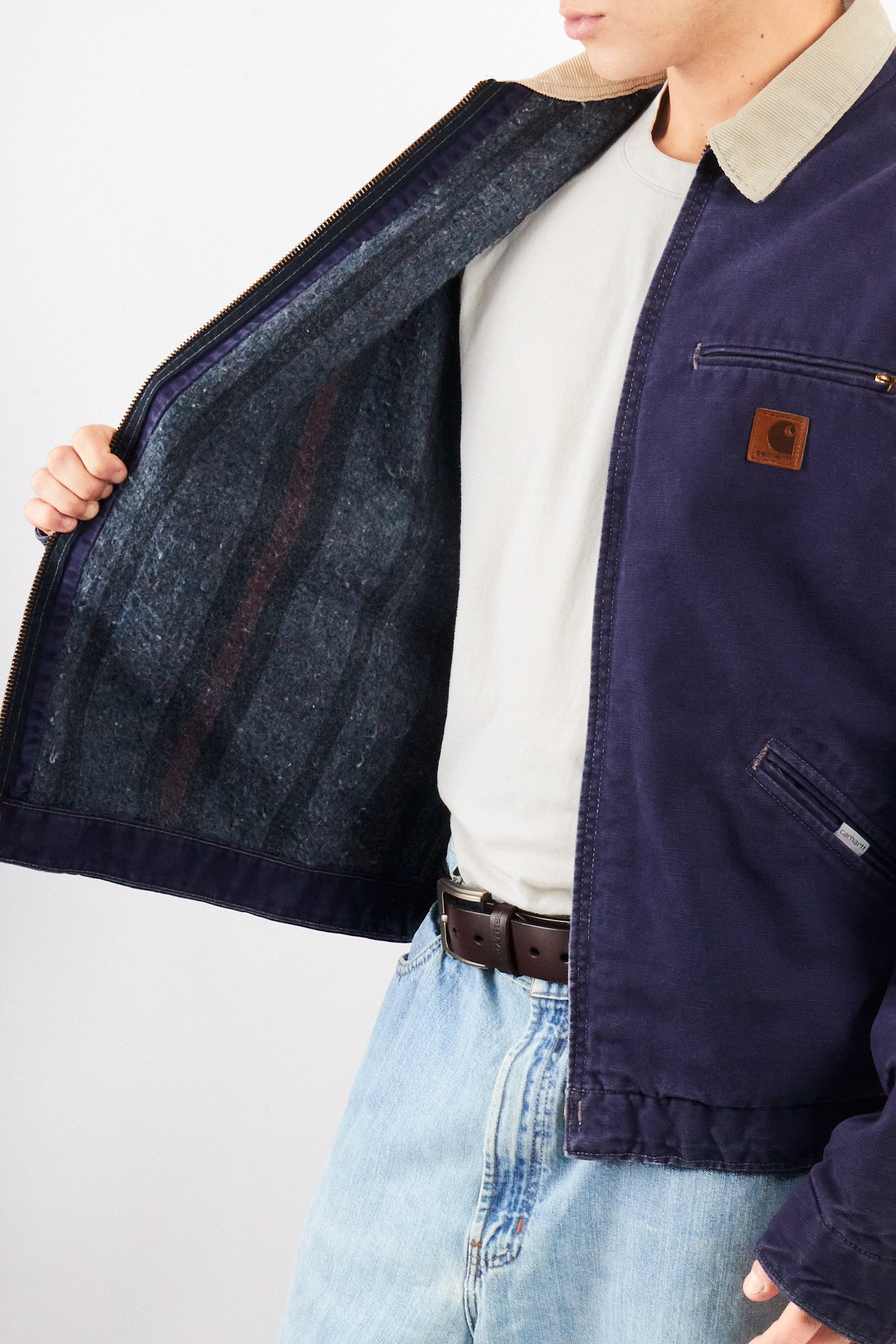 1980 Vintage Carhartt JB 242 Purple Blue Detroit Jacket (L)