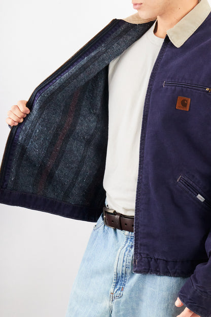 1980 Vintage Carhartt JB 242 Purple Blue Detroit Jacket (L)