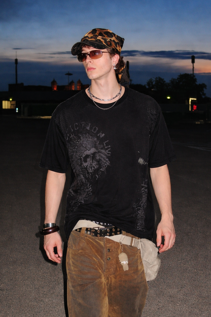 Y2K Vintage Affliction Skull Tee (L/XL)