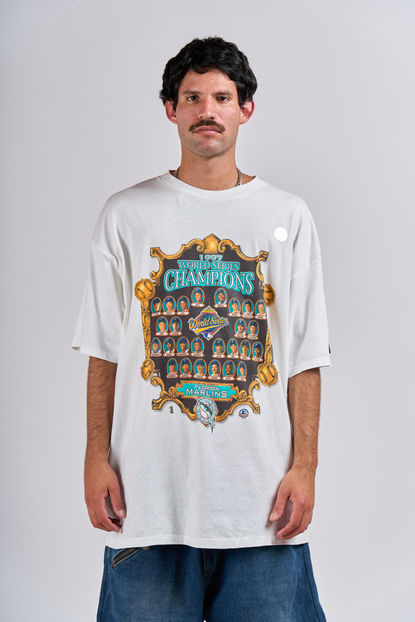 1997 Vintage Starter MLB Florida Marlins World Series T-shirt (L/XL)