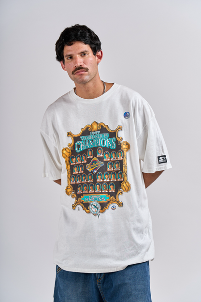 1997 Vintage Starter MLB Florida Marlins World Series T-shirt (L/XL)