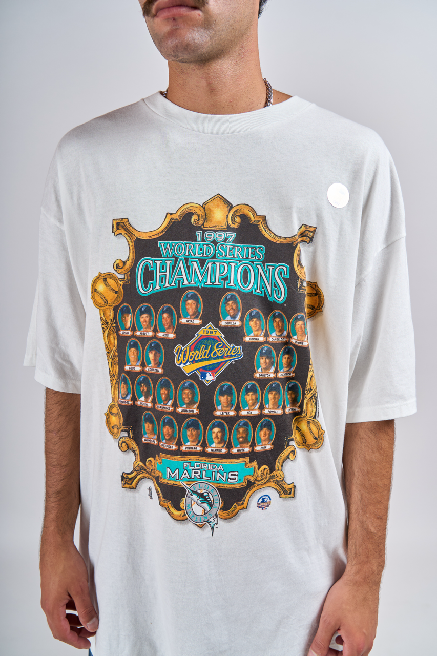1997 Vintage Starter MLB Florida Marlins World Series T-shirt (L/XL)