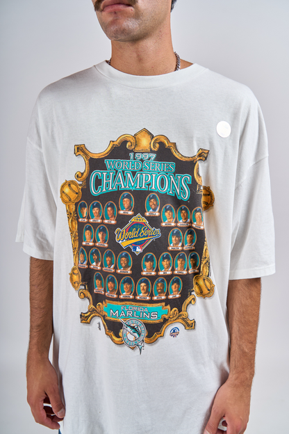 1997 Vintage Starter MLB Florida Marlins World Series T-shirt (L/XL)