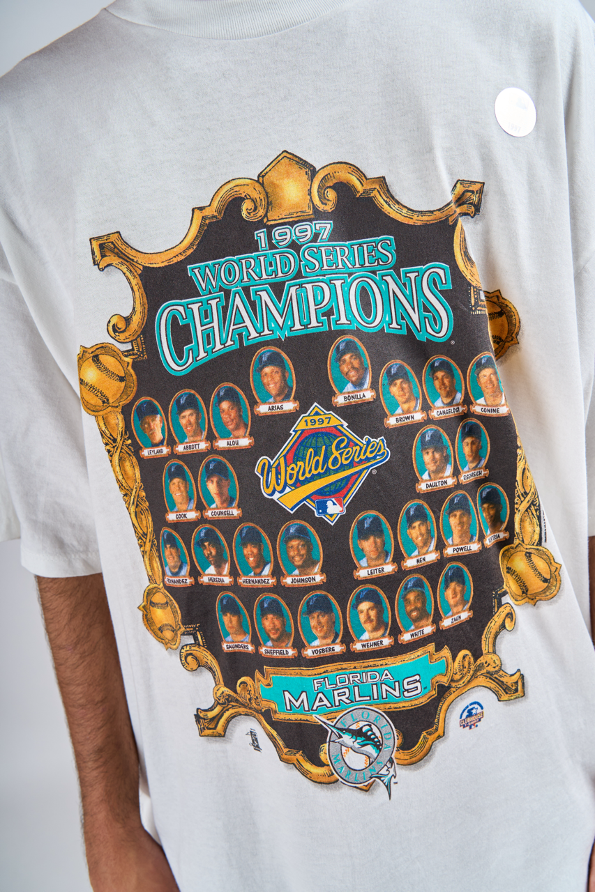 1997 Vintage Starter MLB Florida Marlins World Series T-shirt (L/XL)