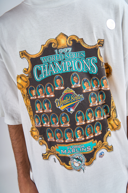 1997 Vintage Starter MLB Florida Marlins World Series T-shirt (L/XL)