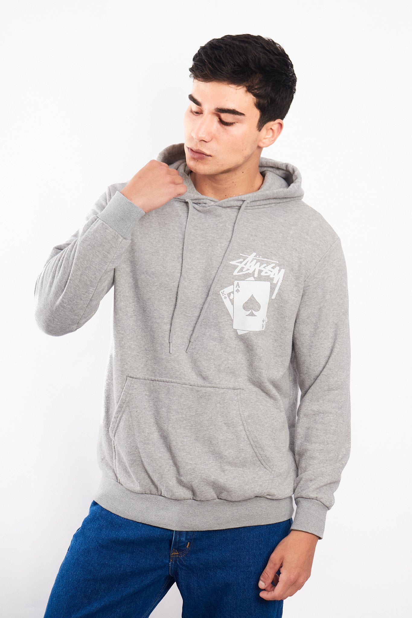 2000 Stussy Gray Card Hoodie  (M/L)