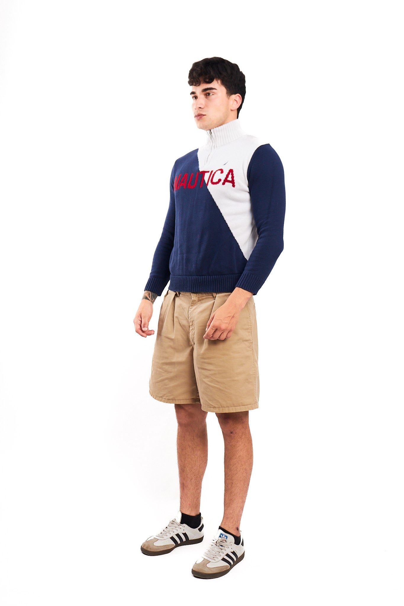 2000 Nautica Cotton Big Logo Sweater (S)
