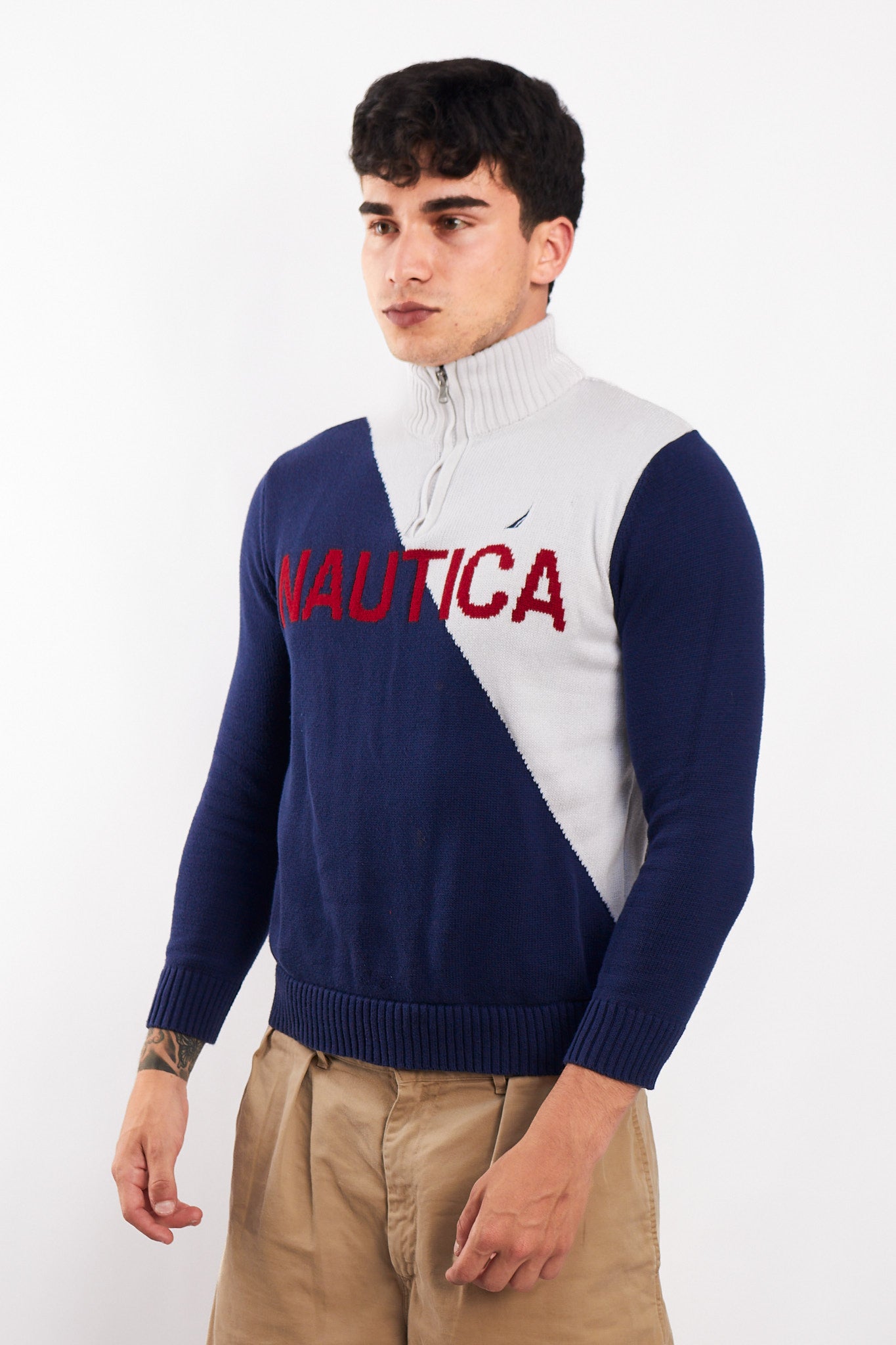 2000 Nautica Cotton Big Logo Sweater (S)