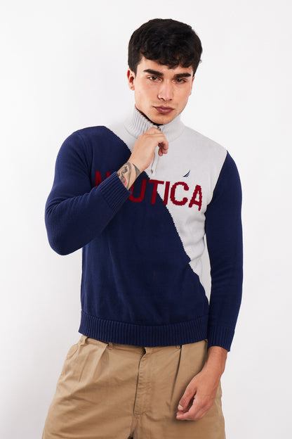 2000 Nautica Cotton Big Logo Sweater (S)