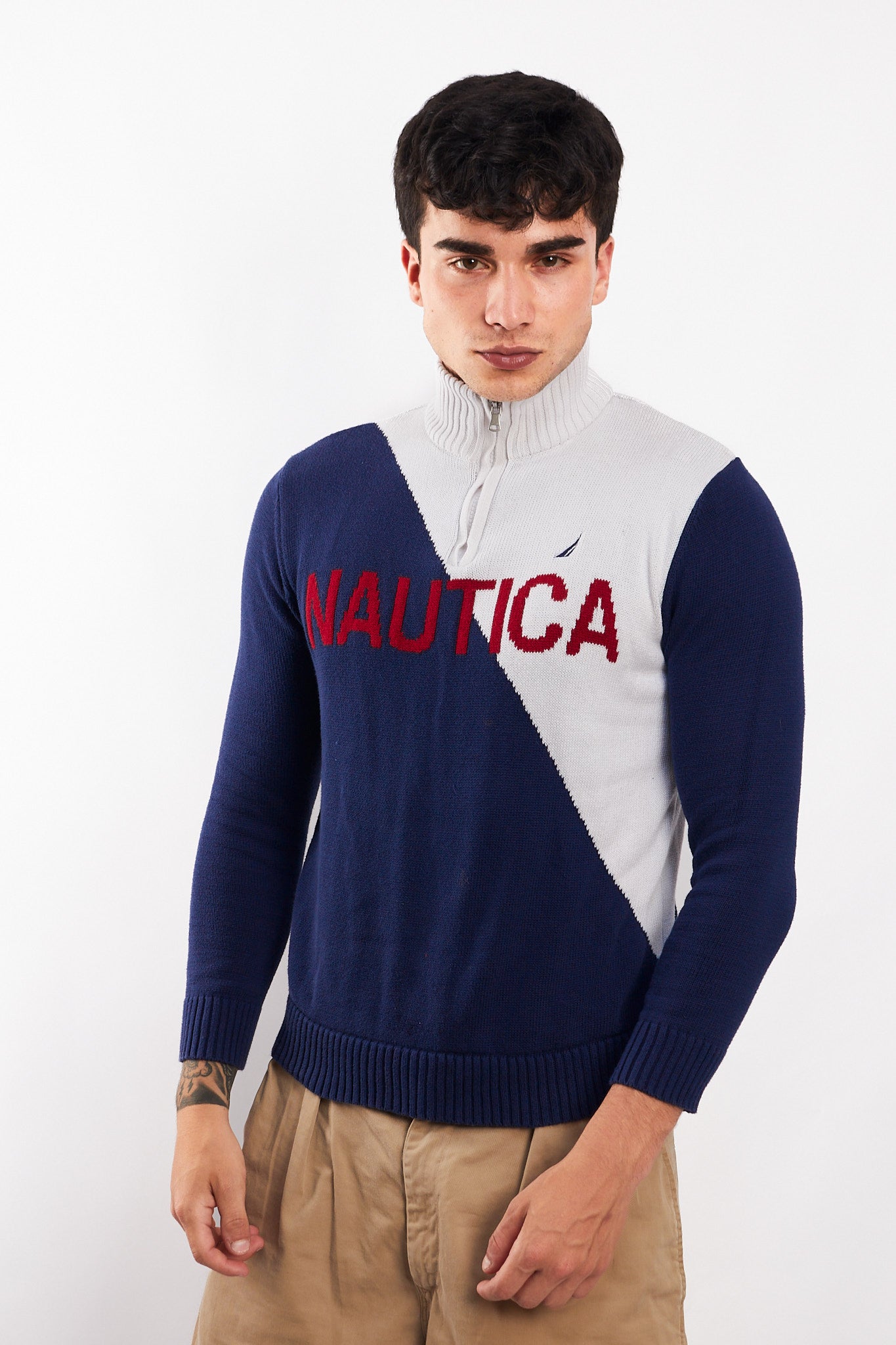 2000 Nautica Cotton Big Logo Sweater (S)
