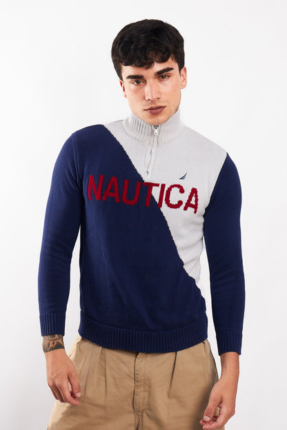 2000 Nautica Cotton Big Logo Sweater (S)