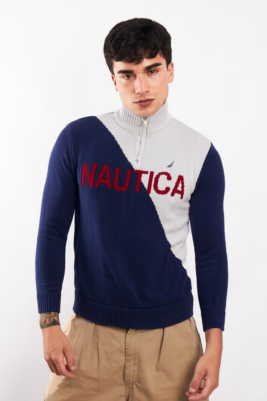 2000 Nautica Cotton Big Logo Sweater (S)