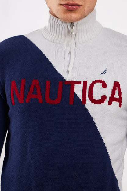 2000 Nautica Cotton Big Logo Sweater (S)