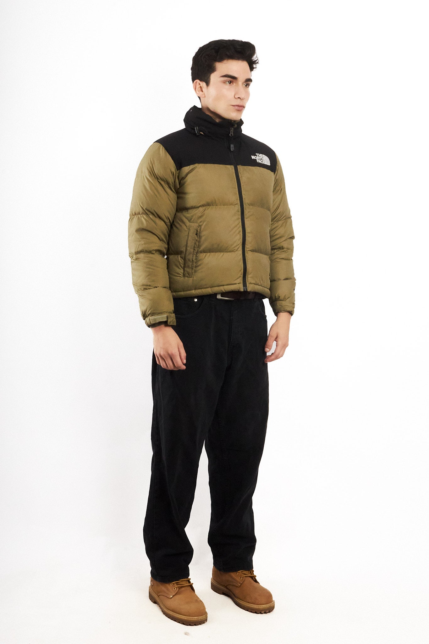 The North Face Retro Nustpe Olive Green Down Puffer Jacket (S/M)