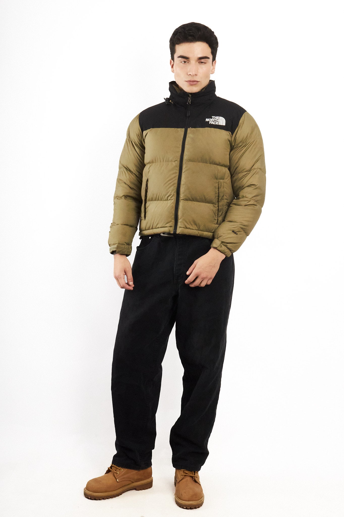 The North Face Retro Nustpe Olive Green Down Puffer Jacket (S/M)