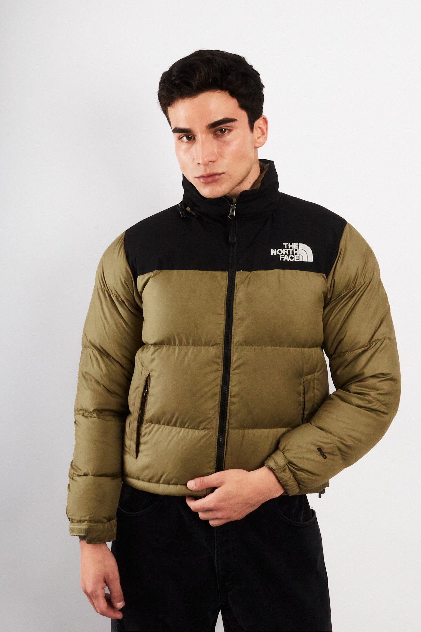 The North Face Retro Nustpe Olive Green Down Puffer Jacket (S/M)
